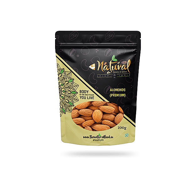 Natural California Premium Almonds 200 gms