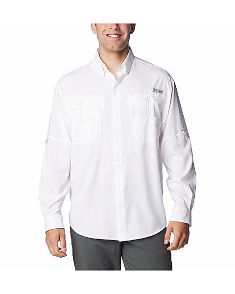 Columbia Men White Tamiami II Long Sleeve Shirt 