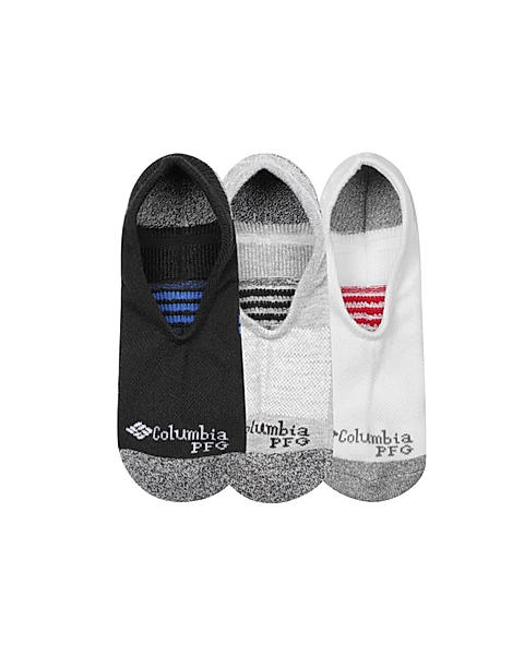 Columbia Men Multi PFG Accent Stripe Eclipse Liner Socks (Pack of 3) (Not Returnable)