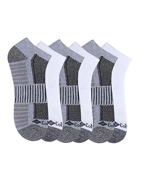 Columbia Men Grey Socks Mn Qtr/Piq Ftbed (Pair of 6)