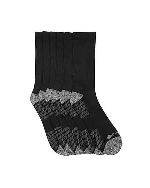 Columbia Men Pack Of 6 Patterned Fashion Crew With Pique Footbed Socks  (Not Returnable)