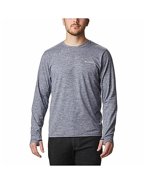 Columbia Mens Grey Omni-Shade Tech Trail Long Sleeve Crew II Tshirt