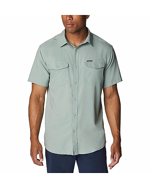 Columbia Mens Green Omni-Wick Utilizer II  Short Sleeve Shirt