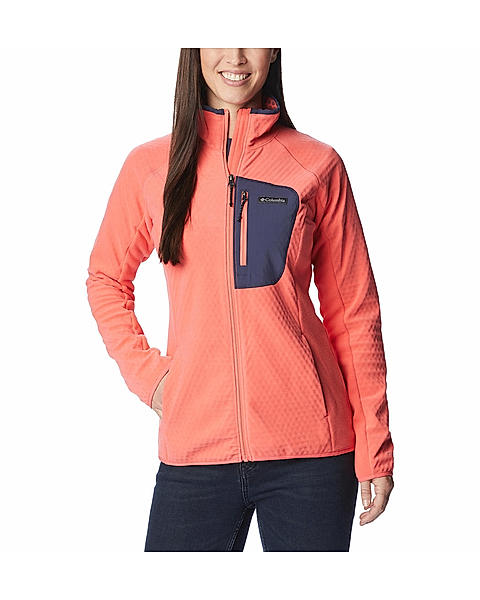 Columbia Womens Pink Omni-Heat Helix W Outdoor Tracks Full Zip Fleece Jacket