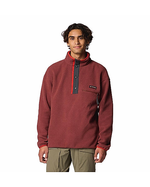 Columbia Mens Red Helvetia II Half Snap Fleece Pullover