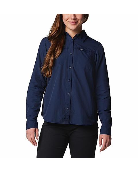 Columbia Womens Navy Omni-Shade Silver Ridge 3.0 Long Sleeve Shirt