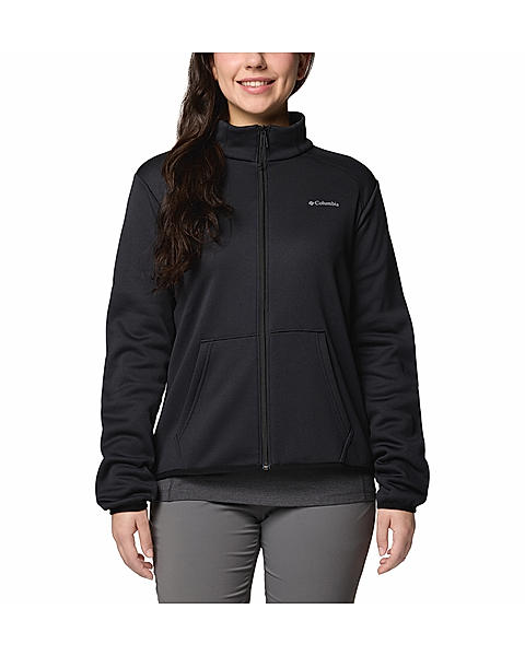 Columbia Womens Black Col Hike Tech Fleece Full Zip Jacket