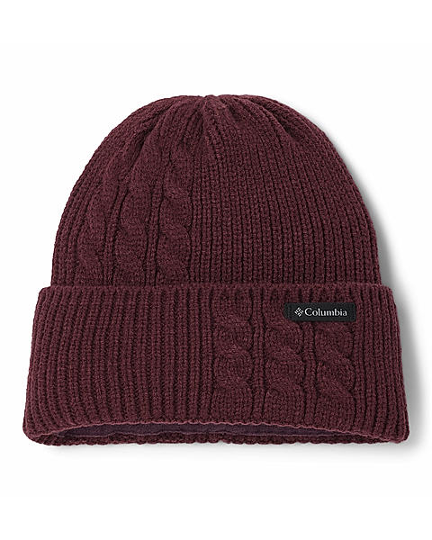 Columbia Womens Maroon Agate Pass Cable Knit Beanie