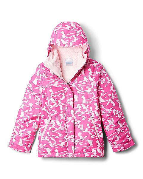 Columbia Kids Girls Peach Omni-Heat Reflective Bugaboo III Printed Fleece Interchange Jacket