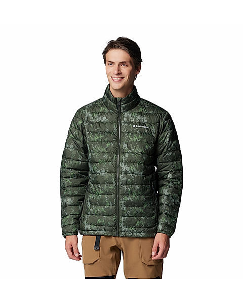 Columbia Mens Green Omni-Heat Reflective Powder Lite II Printed Jacket