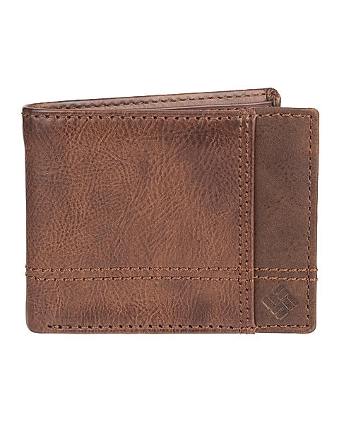 Columbia Men Brown RFID Vista Traveler Wallet