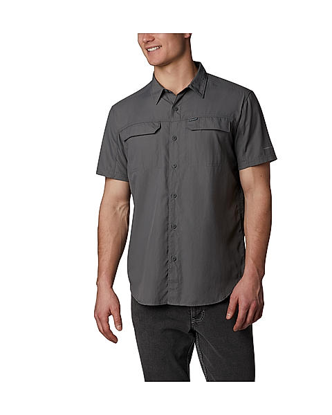 Columbia Men Grey Silver Ridge 2.0 Short Sleeve Shirt (Sun Protection)