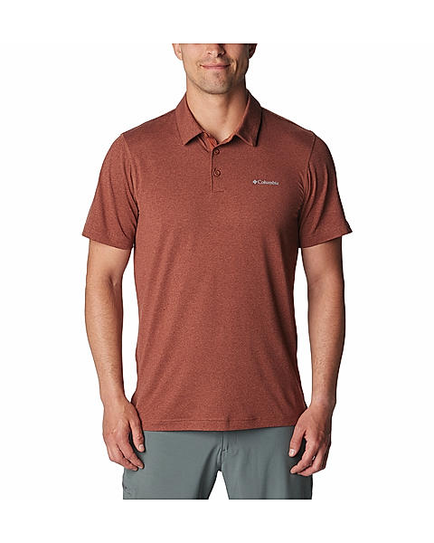 Columbia Mens Brown Omni-Wick Tech Trail Polo Tshirt