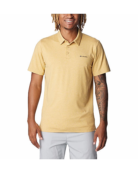 Columbia Mens Yellow Omni-Wick Tech Trail Polo Tshirt