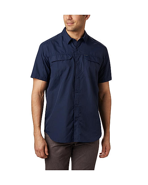 Columbia Mens Navy Omni-Wick Silver Ridge 2.0  Short Sleeve Shirt