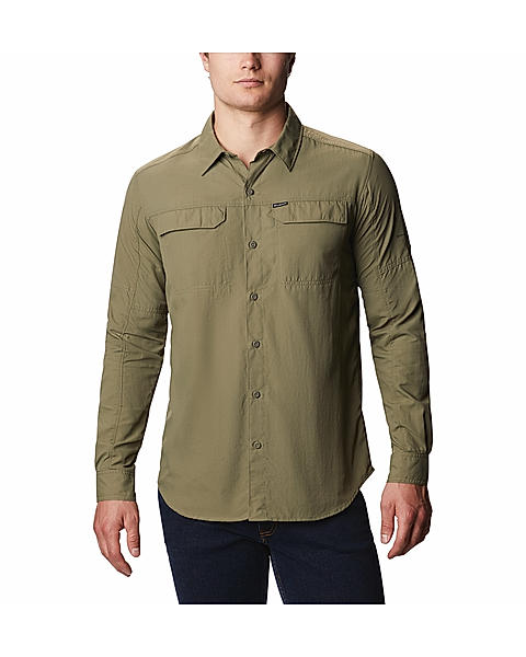 Columbia Mens Green Omni-Wick Silver Ridge2.0  Long Sleeve Shirt