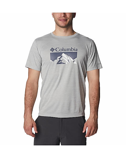 Columbia Mens Grey Omni-Freeze Zero Rules Short Sleeve Graphic Tshirt