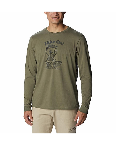 Columbia Mens Olive Apres Lifestyle Graphic Long Sleeve Tshirt