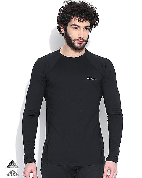 Columbia Men Black Heavy weight Stretch Long Sleeve Thermal Wear (Anti-odor Baselayer)