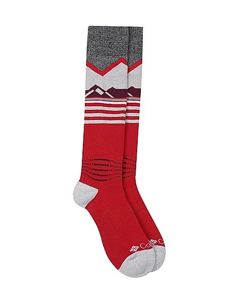 Columbia Unisex Red Socks Ux Ski Otc Lrg (Pair of 1)
