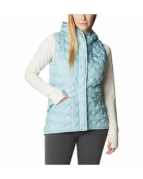 Columbia Women Blue Delta Ridge Hooded Vest Jacket 