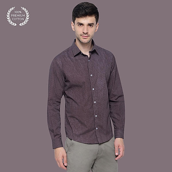 Inky Purple Micro Dot Cotton Shirt