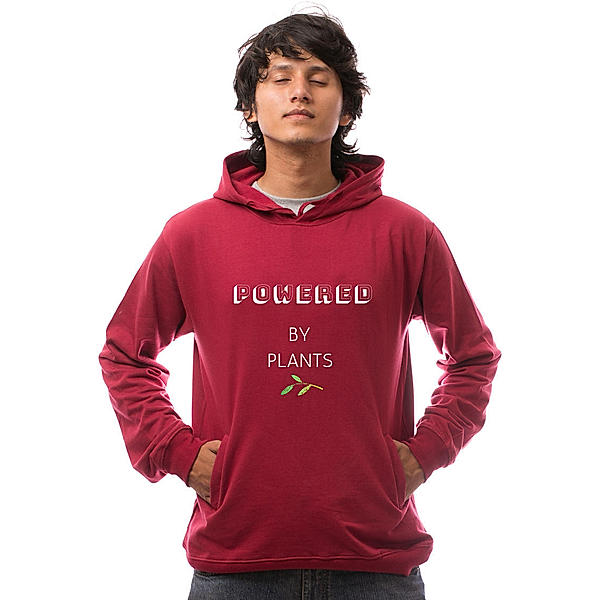 Powered by Plants Hoodie-Maroon