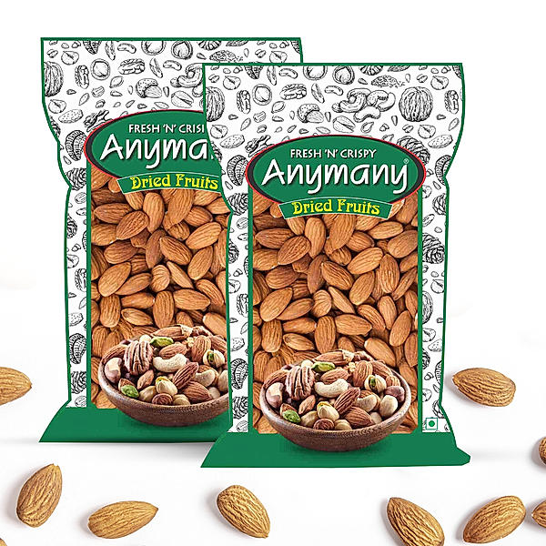 Anymany California Almonds (Badam) 900 gm (Pack of 2)