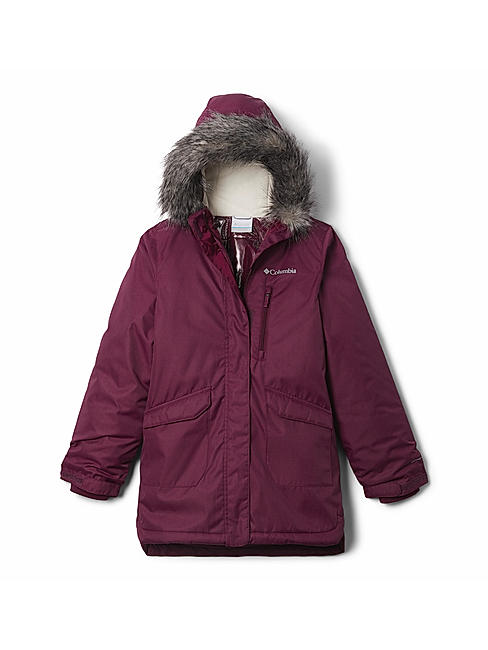 Columbia Youth Girls Red Suttle Mountain Long Insulated Jkt