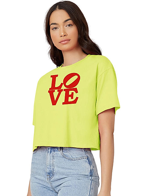 KOTTY WOMEN PRINTED ROUND NECK COTTON BLEND YELLOW T-SHIRT