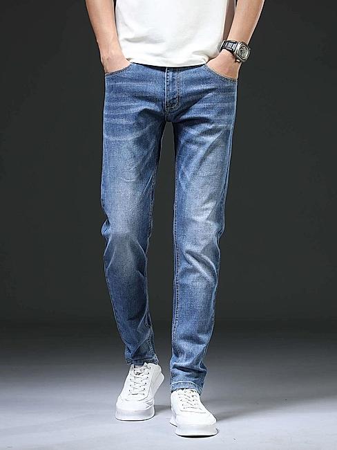 KOTTY Mens Solid Mid Rise  Comfortable and Strechable Stylish Jeans