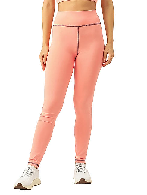 KOTTY Womens Solid Sportwear Tights Light Pink