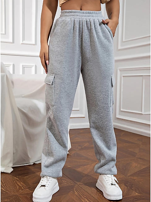 KOTTY Womens Solid Grey Track Pants