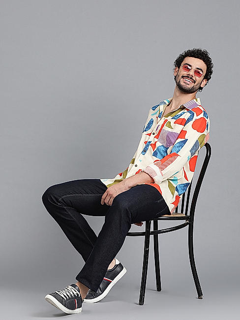 KOTTY MENS RAYON ABSTRACT PRINTED MULTICOLOR SHIRT