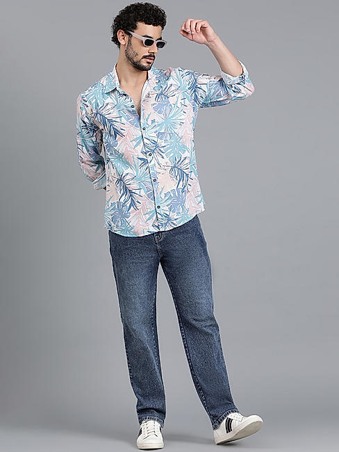 KOTTY MENS RAYON FLORAL PRINTED MULTICOLOR SHIRT