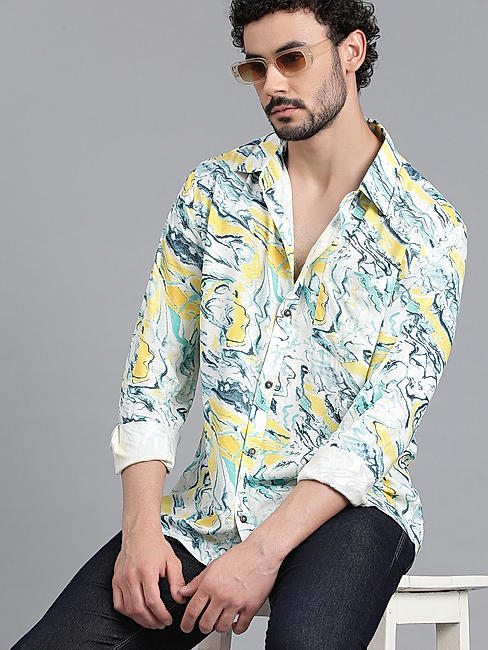 KOTTY MENS RAYON DIGITAL PRINTED MULTICOLOR SHIRT