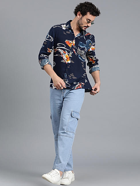 KOTTY MENS RAYON FLORAL PRINTED MULTICOLOR SHIRT