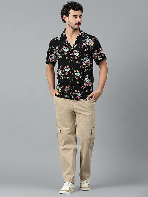 KOTTY MENS RAYON FLORAL PRINTED MULTICOLOR SHIRT