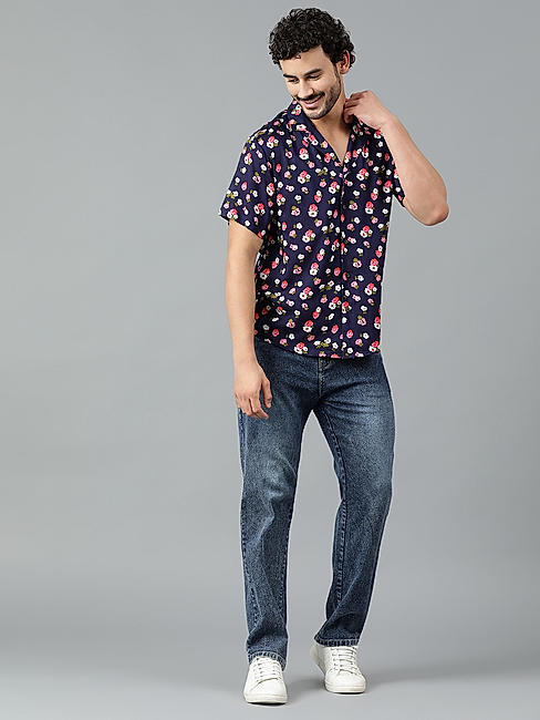 KOTTY MENS RAYON FLORAL PRINTED MULTICOLOR SHIRT