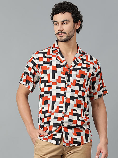 KOTTY MENS RAYON DIGITAL PRINTED MULTICOLOR SHIRT