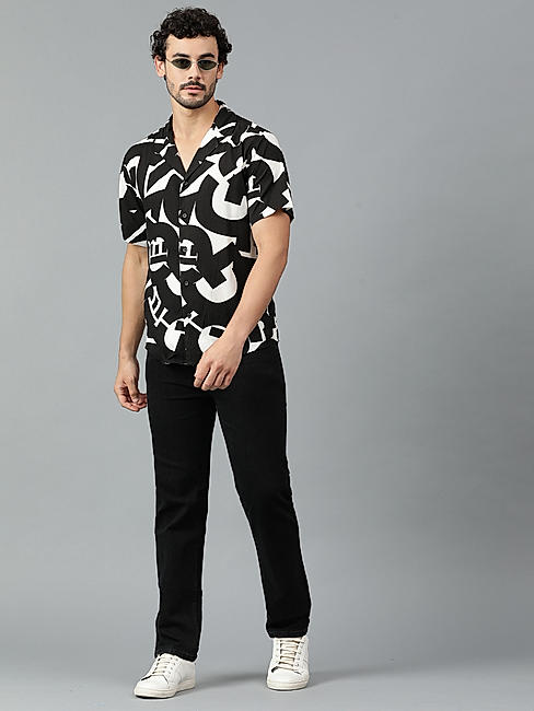 KOTTY MENS RAYON ABSTRACT PRINTED MULTICOLOR SHIRT