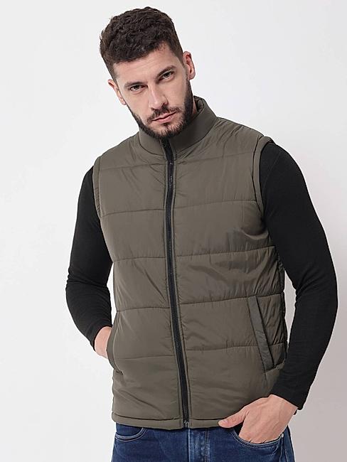 KOTTY Mens Solid Nylon Puffer Jacket