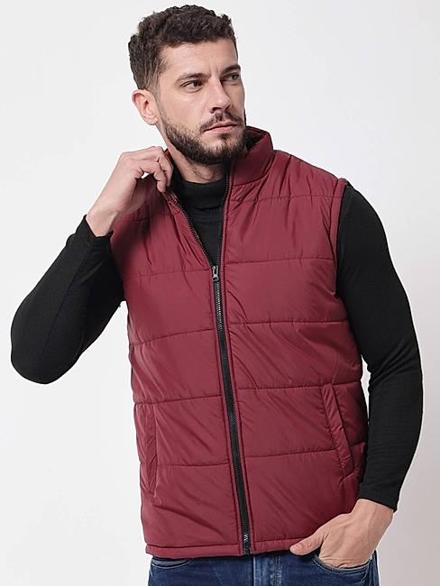 KOTTY Mens Solid Nylon Puffer Jacket