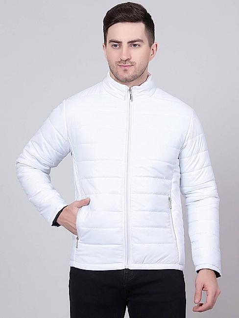 KOTTY Mens Solid Nylon Snow White Puffer Jacket