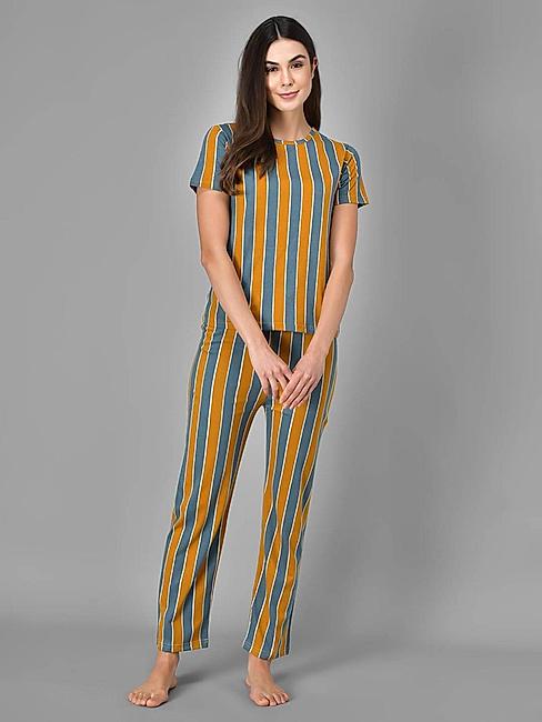 KOTTY Multi Cotton Striped Women Pyjama