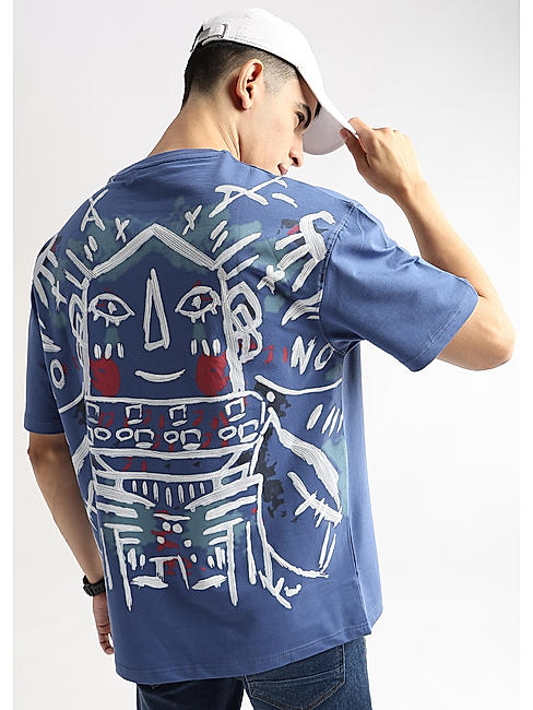 Federal Blue Abstract Oversized Graphic