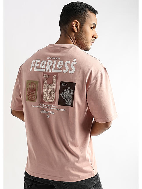 Pastel Rose Fearless Patchwork Oversized Graphic