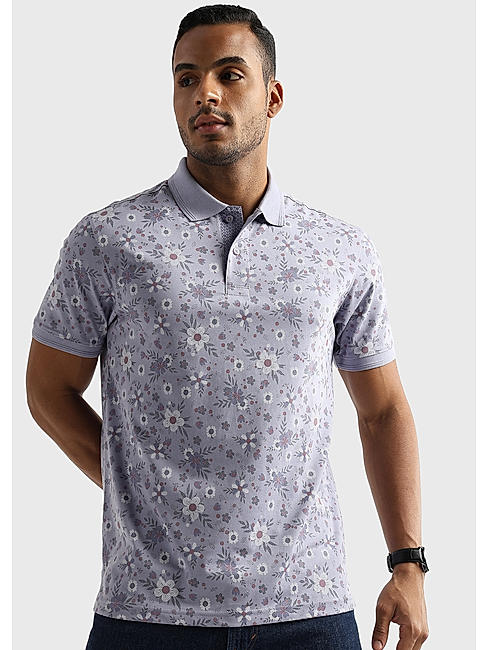 Aleutian Lavender Floral Printed Polo