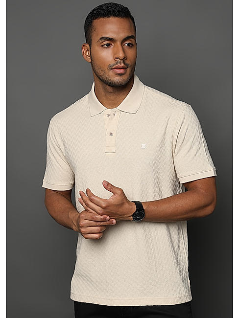 Cloud Cream Arrowhead Knit Jacquard Polo