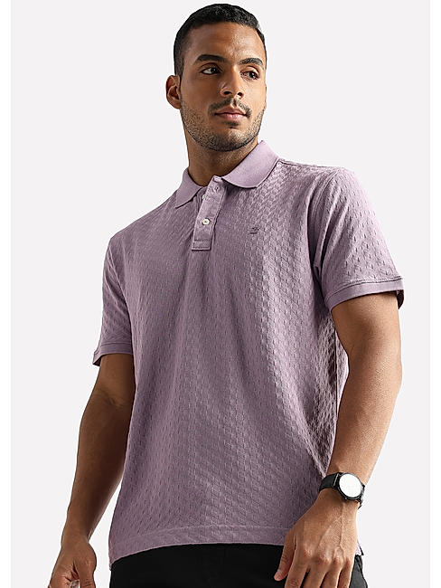 Rhapsody Lavender Arrowhead Knit Jacquard Polo